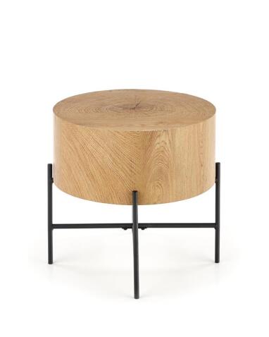 Стол журнальный HALMAR BROOKLYN-S дуб натуральный/черный, 45/45