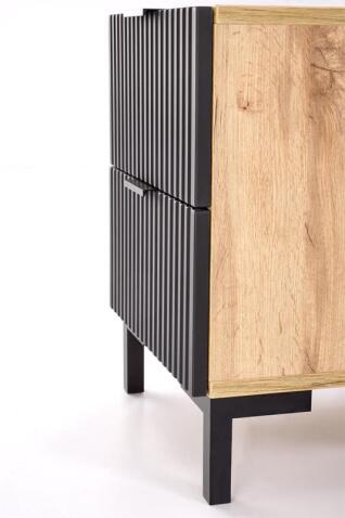 Тумба прикроватная HALMAR NELA дуб вотан/черный