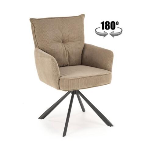 Стул HALMAR K528 капучино/черный, поворотный