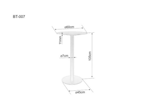 Стол барный SIGNAL BT-007 черный/черный мат, 60