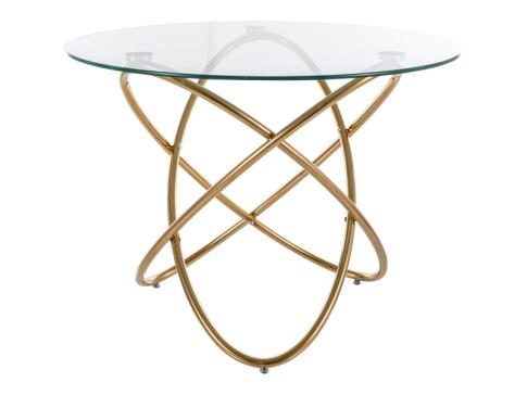 Стол обеденный SIGNAL ORBIT прозрачный/золотой 100
