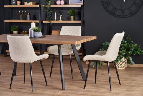 Стол обеденный HALMAR BERLIN орех/черный 160-220/85