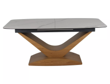 Стол обеденный SIGNAL DOLCE Ceramic Statuario Venato белый/дуб 180-240/95