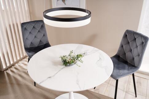 Стол обеденный SIGNAL ESPERO белый мрамор/белый 90