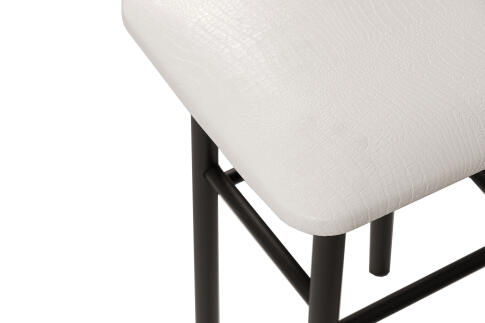 Табурет ВВР Классик белый крокодил/черный, экокожа