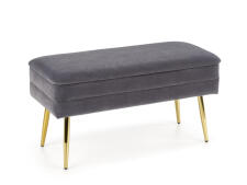 Скамья HALMAR VELVA серый/золотой