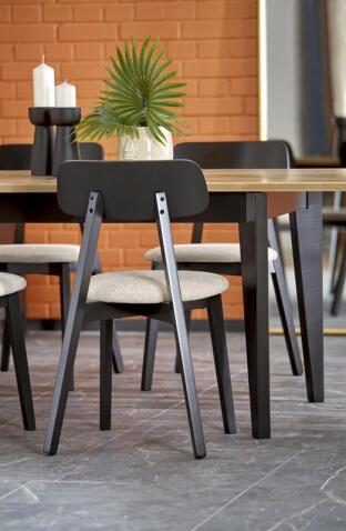 Стол обеденный HALMAR EDMONDO дуб/черный 160-240/90