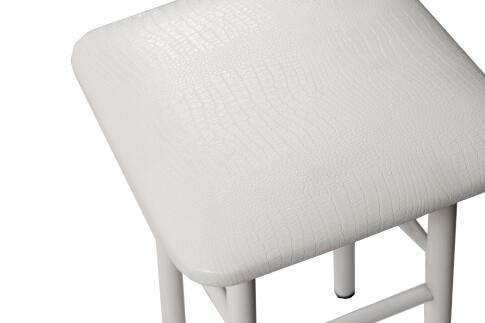 Табурет ВВР Классик белый Крокодил/белый, экокожа