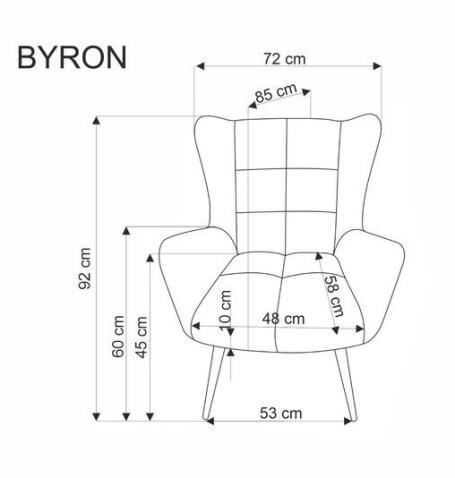 Кресло HALMAR BYRON бежевый/черный