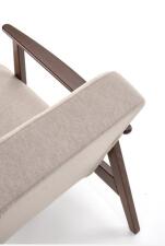 Кресло HALMAR MILANO 1S tap. Castel 15 бежевый/орех