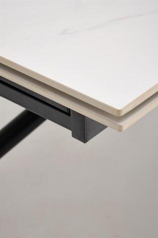 Стол обеденный HALMAR VITORINO белый мрамор/черный 160-220/90