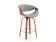 Стул барный HALMAR H123 серый/орех