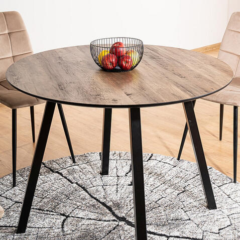 Стол обеденный SIGNAL OAKLAND орех/черный 100