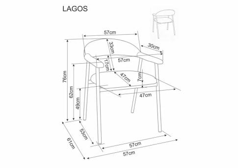 Стул SIGNAL LAGOS D Raven 22 бежевый/дуб
