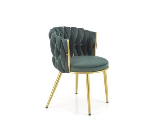 Стул HALMAR K517 темно-зеленый/золотой