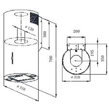 Вытяжка WEISSGAUFF TUBUS 70WH
