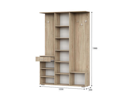 Прихожая NN Мебель ПР 1 Дуб Сонома/Белый