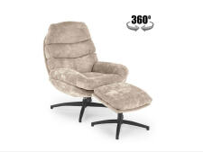 Кресло HALMAR DARIO бежевый/черный