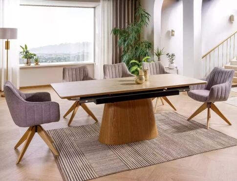 Стол обеденный SIGNAL MONACO травертин/дуб 160-200/90