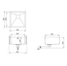 Мойка кухонная AQUASANITA Steel DER 100 X