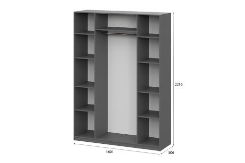 Шкаф NN Мебель ШК 5 (1600) Серия 2 Графит серый