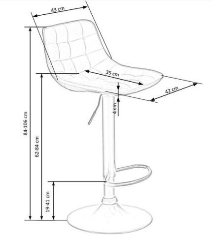 Стул барный HALMAR H95 бежевый/черный