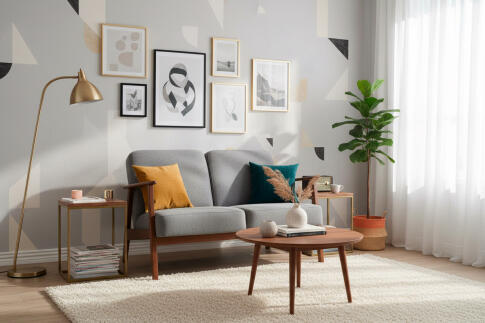 Диван HALMAR MILANO 2S tap. Castel 93 серый/орех