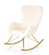 Кресло-качалка HALMAR LIBERTO кремовый/золотой