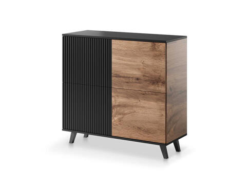 Комод HALMAR RANDOM KM-2 дуб вотан/черный