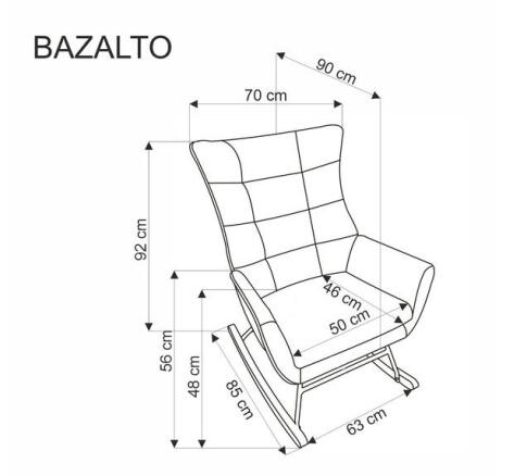 Кресло-качалка HALMAR BAZALTO серый
