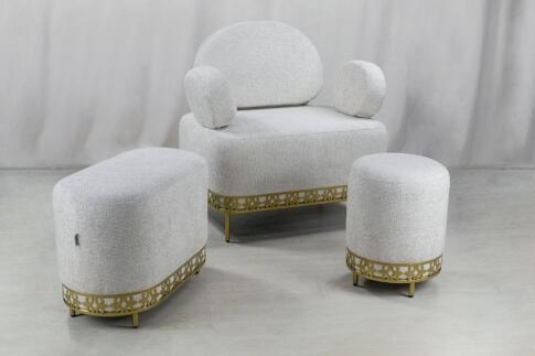 Банкетка Sheffilton SHT-B21-1 серое облако/хром лак