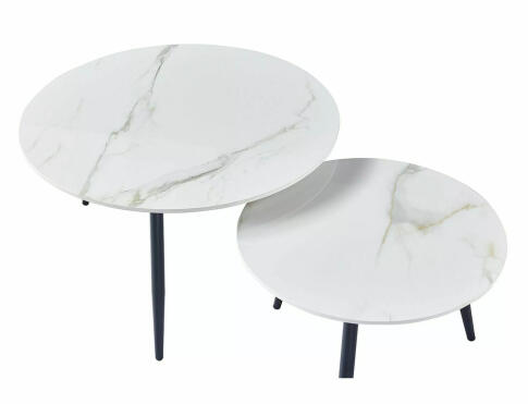 Комплект SIGNAL KORA D (2 стола журнальных) белый/черный мат