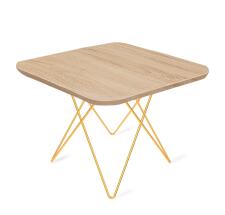 Стол журнальный Sheffilton SHT-TU37/ЛДСП 60/60 артикул Сж-93 золото/дуб сонома