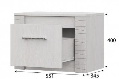 Тумба прикроватная SV-МЕБЕЛЬ (МС Гамма 20 К) Серия №4 Ясень анкор светлый / Сандал светлый