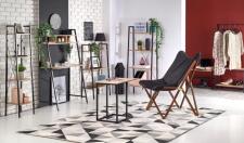 Стеллаж HALMAR NARVIK REG2 дуб сонома/черный