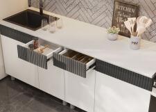 Кухонный гарнитур NN Мебель "София" 2 м Белый/Бланж/Графит матовый/Антарес