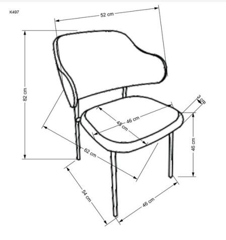 Стул HALMAR K497 светло-серый/черный