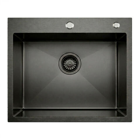 Кухонная мойка из нержавейки BLANTEK LS-5848B Nano black