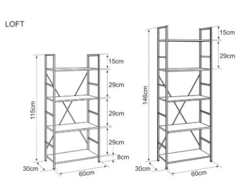Стеллаж SIGNAL LOFT R4 черный 115/60