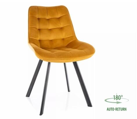 Стул SIGNAL MONTI Velvet Bluvel 68 карри/черный, поворотный