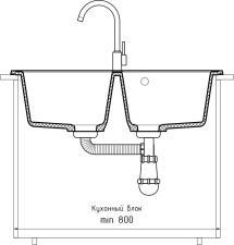 Кухонная мойка GRANFEST STANDART S-780K иней