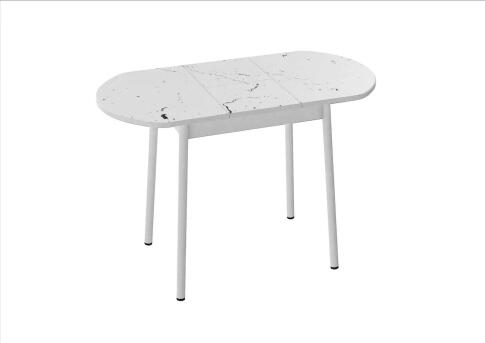 Стол ВВР Кэлли-2 раздвижной, Мрамор марквина белый/белый