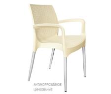 Стул Sheffilton SHT-S68/S424-С бежевый/хром лак (цинк)