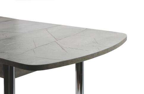 Стол ВВР Раздвижной пластиковый Каспий серый/Прямое хром, 110-150/70