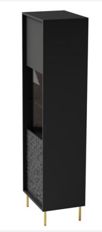 Шкаф-витрина HALMAR BULLET W-1 черный/золотой
