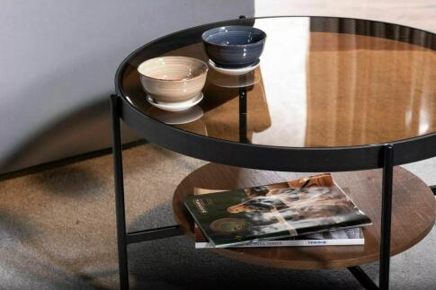 Стол журнальный SIGNAL PRIMA B орех/черный мат 74