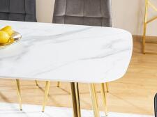 Стол обеденный SIGNAL CERES эффект белого мрамора/золотой 140/80