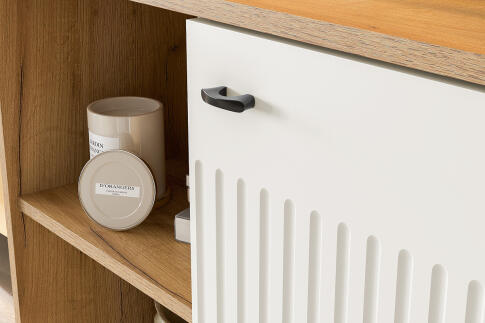 Тумба многофункциональная SV-МЕБЕЛЬ (МС Милан К) Дуб Золотой/Белый Матовый