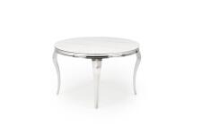 Стол обеденный HALMAR REGINALD белый мрамор/серебряный 120