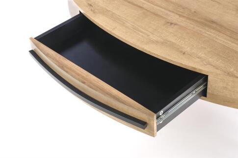 Стол журнальный HALMAR CAROLINA дуб золотой/черный, 120/60/41